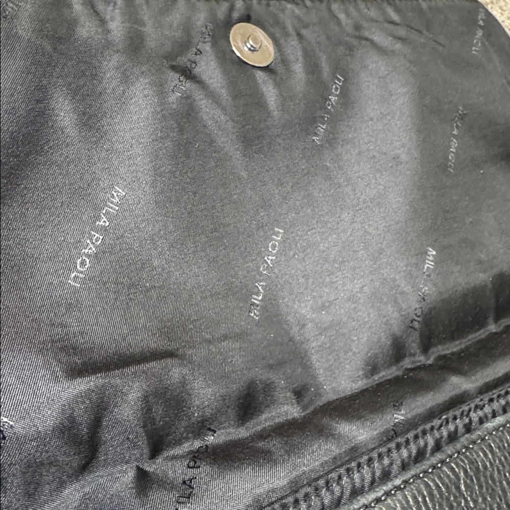 MILA PAOLI Classic Black Fine Leather Shoulder Bag Made In Italy - Picture 8 of 13